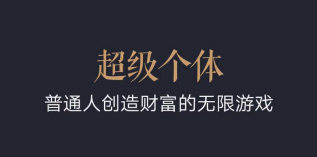 超级个体：2024-2025翻盘指南，普通人创造财富的无限游戏-大兵轻创资源库