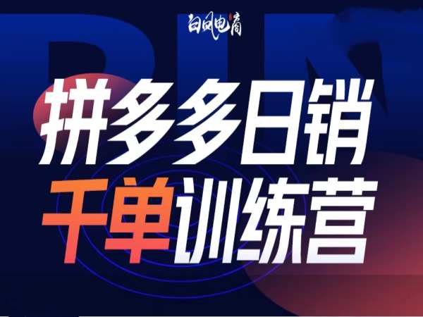 拼多多日销千单训练营第32期，2025开年变化和最新玩法-大兵轻创资源库
