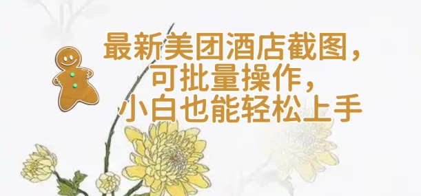 【轻云】最新美团酒店截图，可批量操作，小白也能轻松上手-大兵轻创资源库