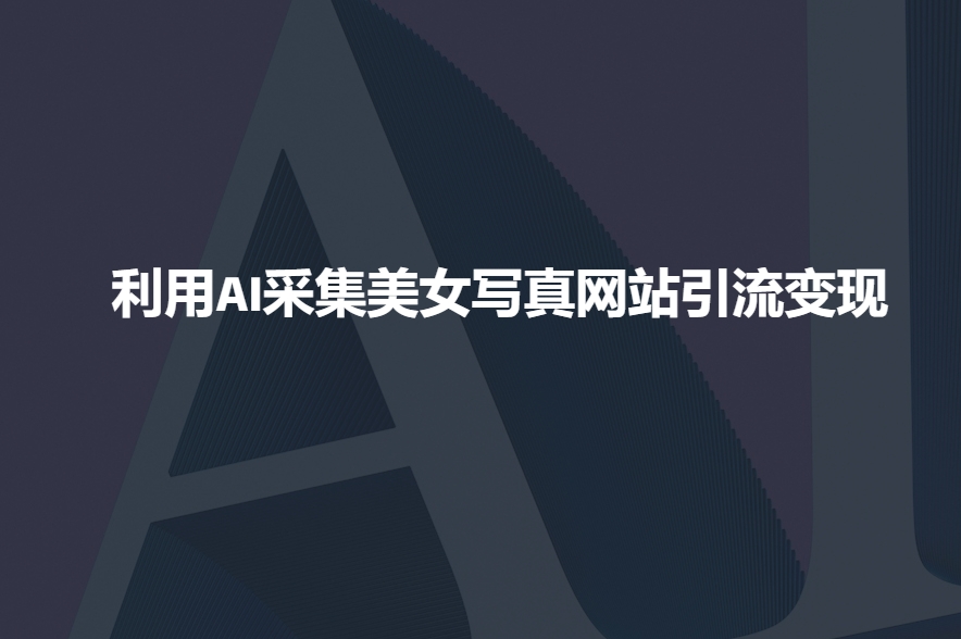 利用AI采集美女写真网站引流变现，引流嘎嘎的-大兵轻创资源库