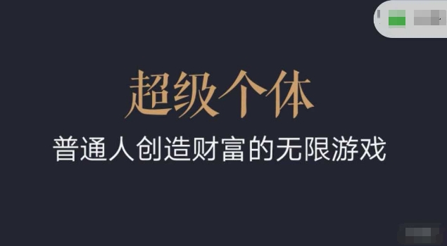 超级个体2024-2025翻盘指南，普通人创造财富的无限游戏-大兵轻创资源库
