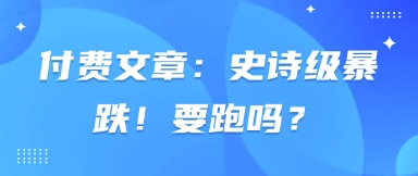 付费文章：史诗级暴跌！要跑吗？-大兵轻创资源库