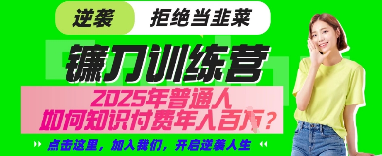 【网创项目终点站-镰刀训练营超级IP合伙人】25年普通人如何通过“知识付费”年入百个-仅此一版【揭秘】-大兵轻创资源库