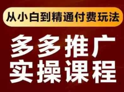 拼多多推广实操课程，从小白到精通付费玩法-大兵轻创资源库