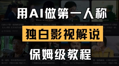 用AI做第一人称独白影视解说，手把手教学，保姆级教程-大兵轻创资源库