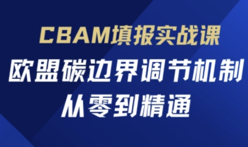 CBAM填报实战课，欧盟碳边界调节机制，从零到精通-大兵轻创资源库