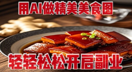 用AI做精美美食图，无需专业设备拍摄，轻轻松松开启副业-大兵轻创资源库