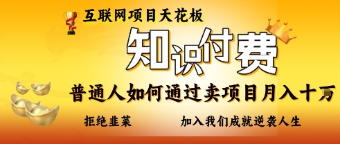 互联网项目天花板，知付付费项目，普通人如何通过卖项目月入十个，拒绝韭菜【揭秘】-大兵轻创资源库