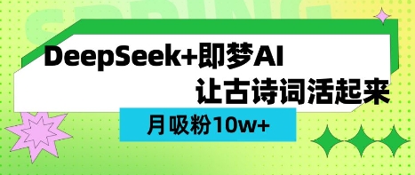 用DeepSeek做AI 古诗词视频，涨粉 10W+(保姆级教程)-大兵轻创资源库