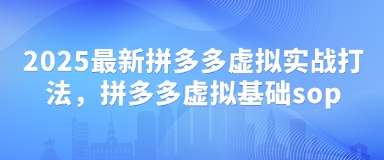 2025最新拼多多虚拟实战打法，拼多多虚拟基础sop-大兵轻创资源库