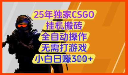 25年独家CSGO挂G搬砖，全自动操作，无需打游戏，小白日入3张+【揭秘】-大兵轻创资源库