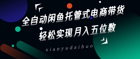 全自动闲鱼托管式电商带货，轻松实现月入五位数【揭秘】-大兵轻创资源库