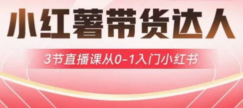 小红薯达人带货启航计划，3节直播课从0-1入门小红书-大兵轻创资源库