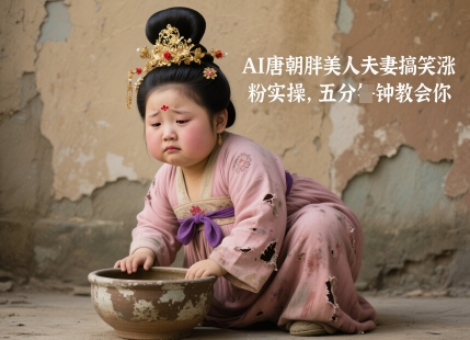 AI唐朝胖美人夫妻搞笑涨粉实操，五分钟教会你-大兵轻创资源库
