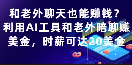 和老外聊天也能挣钱？利用AI工具和老外陪聊挣美金，时薪可达20刀-大兵轻创资源库
