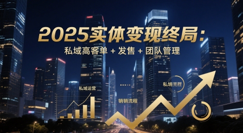 2025实体变现终局：私域高客单+发售+团队管理-大兵轻创资源库