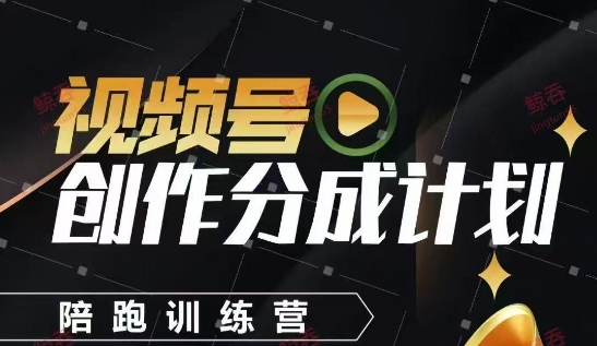视频号创作分成计划陪跑训练营，手把手教会你如何制作视频，细水长流型项目-大兵轻创资源库