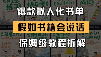 最新爆款拟人化书单玩法，假如书籍会说话，保姆级教程-大兵轻创资源库