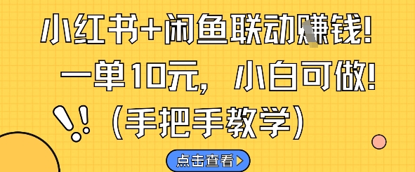 小红书+闲鱼联动挣钱，一单10元，小白可做-大兵轻创资源库