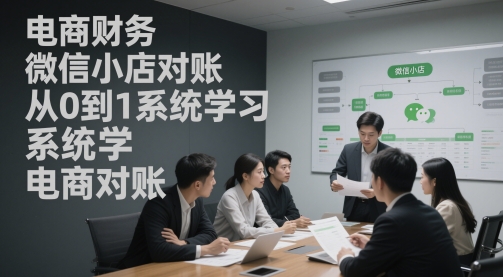 电商财务微信小店对账，从0到1系统学习电商对账-大兵轻创资源库