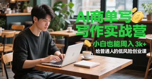 AI商单写作实战营，小白也能周入3k+，给普通人的低风险创业课-大兵轻创资源库