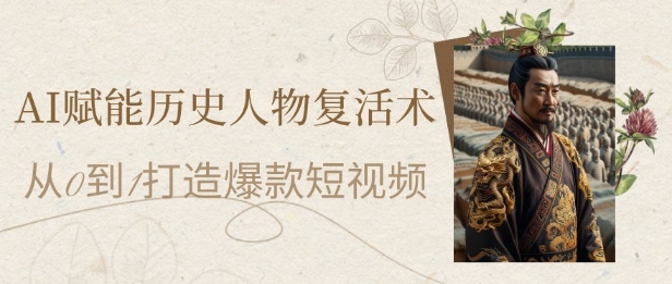 AI赋能历史人物复活术：从0到1打造爆款短视频，7天涨粉10W，小白也能月入过1W-大兵轻创资源库
