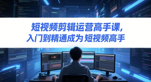 短视频剪辑运营高手课，入门到精通成为短视频高手-大兵轻创资源库