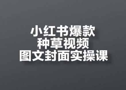小红书爆款种草视频图文封面实操课，​开店、选品、引流、变现全流程-大兵轻创资源库