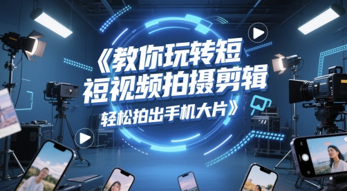 教你玩转短视频拍摄剪辑，轻松拍出手机大片-大兵轻创资源库