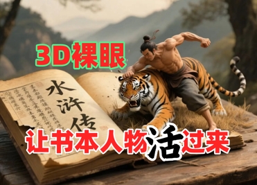 书本人物裸眼3D视频，新的玩法，流量超猛，保姆级教程-大兵轻创资源库
