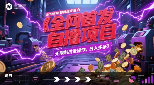 全网首发，2025年最新稳定暴力全自动自撸项目，无限制批量操作，日入多张【揭秘】-大兵轻创资源库