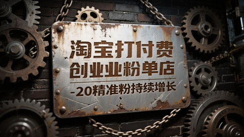 淘宝打付费创业粉单店每天稳定10-20精准粉持续增长【揭秘】-大兵轻创资源库