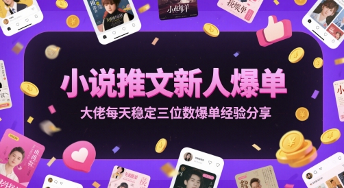 小说推文新人爆单大佬每天稳定三位数爆单经验分享-大兵轻创资源库
