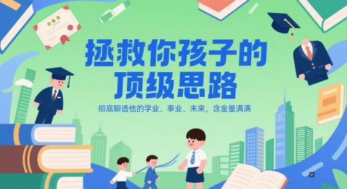 付费文章：拯救你孩子的顶级思路，彻底聊透他的学业、事业、未来，含金量满满-大兵轻创资源库