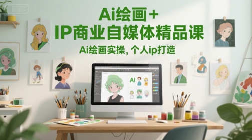 Ai绘画+IP商业自媒体精品课，Ai绘画实操，个人ip打造-大兵轻创资源库