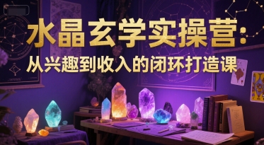 水晶玄学实操营：从兴趣到收入的闭环打造课-大兵轻创资源库