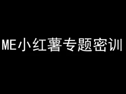 ME小红薯专题密训-小红书电商教程-大兵轻创资源库