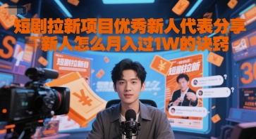 短剧拉新项目优秀新人代表分享新人怎么月入过1W的诀窍-大兵轻创资源库
