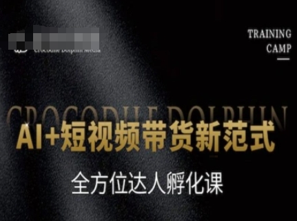 AI+短视频带货新范式，全方位达人孵化课-大兵轻创资源库