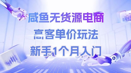 咸鱼无货源电商，高客单价玩法，新手1个月入门-大兵轻创资源库