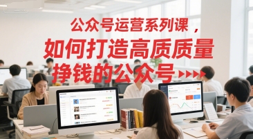公众号运营系列课，如何打造高质量挣钱的公众号-大兵轻创资源库