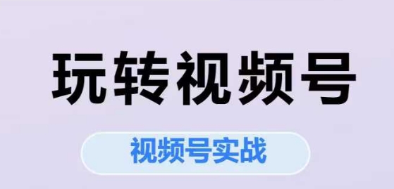 玩转视频号，视频号实战系列课-大兵轻创资源库