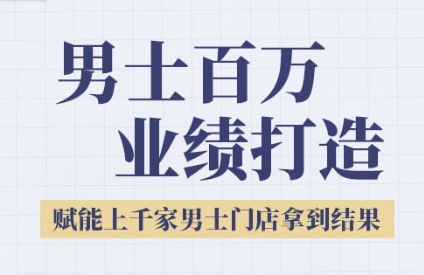 2025男士美业百万业绩打造，赋能上千家男士门店拿到结果-大兵轻创资源库
