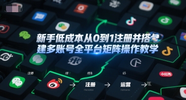 新手低成本从0到1注册并搭建多账号全平台矩阵操作教学，手机号-邮箱-IP-工具-大兵轻创资源库