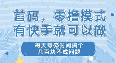 首码零撸项目，有快手就可以做，每天业务时间搞个几张不是问题【揭秘】-大兵轻创资源库