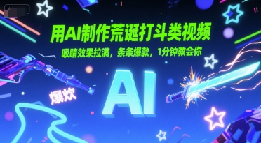 用AI制作荒诞打斗类视频，吸睛效果拉满，条条爆款，1分钟教会你-大兵轻创资源库