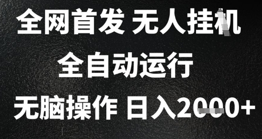 2025首发无人挂G项目，日入2k+，全自动运行，无脑操作，长期稳定 小白可玩【揭秘】-大兵轻创资源库