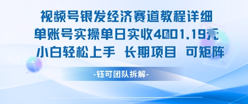 视频号银发经济赛道单账号实操单日实收1k+，小白轻松上手长期项目-大兵轻创资源库