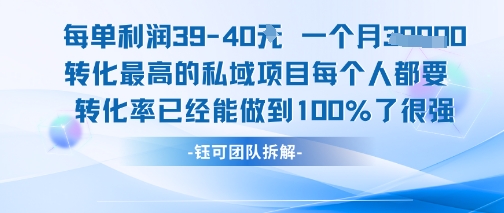 每单利润40一个月7k+转化最高的私域项目，每个人都要的产品转化率已经能做到100%-大兵轻创资源库