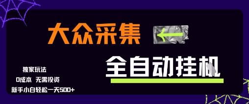 大众采集全自动玩法，新手小白轻松一天5张+，操作简单零成本【揭秘】-大兵轻创资源库